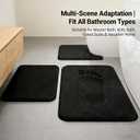 Black Bathroom Rug Set Memory Foam Bath Mats 3 Piece with Toilet Mats, Soft & Supportive, Shock Absorbing, Water Absorbent, Non-Slip Bath Rugs, Machine Washable, Area Rug, Home Decor Accessories