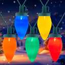 C9 Christmas Lights Outdoor Waterproof, 81 Feet 100 LED C9 String Lights with Timer & 8 Light Mode, Connectable Christmas Tree Lights for Indoor Outside Roofline Patio Decorations, Multicolor