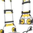 Aluminum Folding Hand Truck 309lb Capacity - Collapsible Dolly Cart with 47.3" Adjustable Handle, TPR Wheels & Portable Hand Truck Design, 11lbs Lightweight Storage Solution (No Assembly)