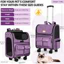 MGB Rolling Cat Carrier with Wheels, Pet Carrier, Purple (Not for Airline)
