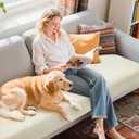 Hokway Couch Cushion Covers Stretch Cushion Covers Sofa Seat Cushion Slipcover Cushion Protector(CreamWhite, Medium)