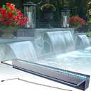 APP Control Acrylic Waterfall Spillway Pond Fountain with Multi-Color LED Lights - Sheer Descent Pool Fountain for Garden, Koi Pond, and Swimming Pool Decor (36 Inch)