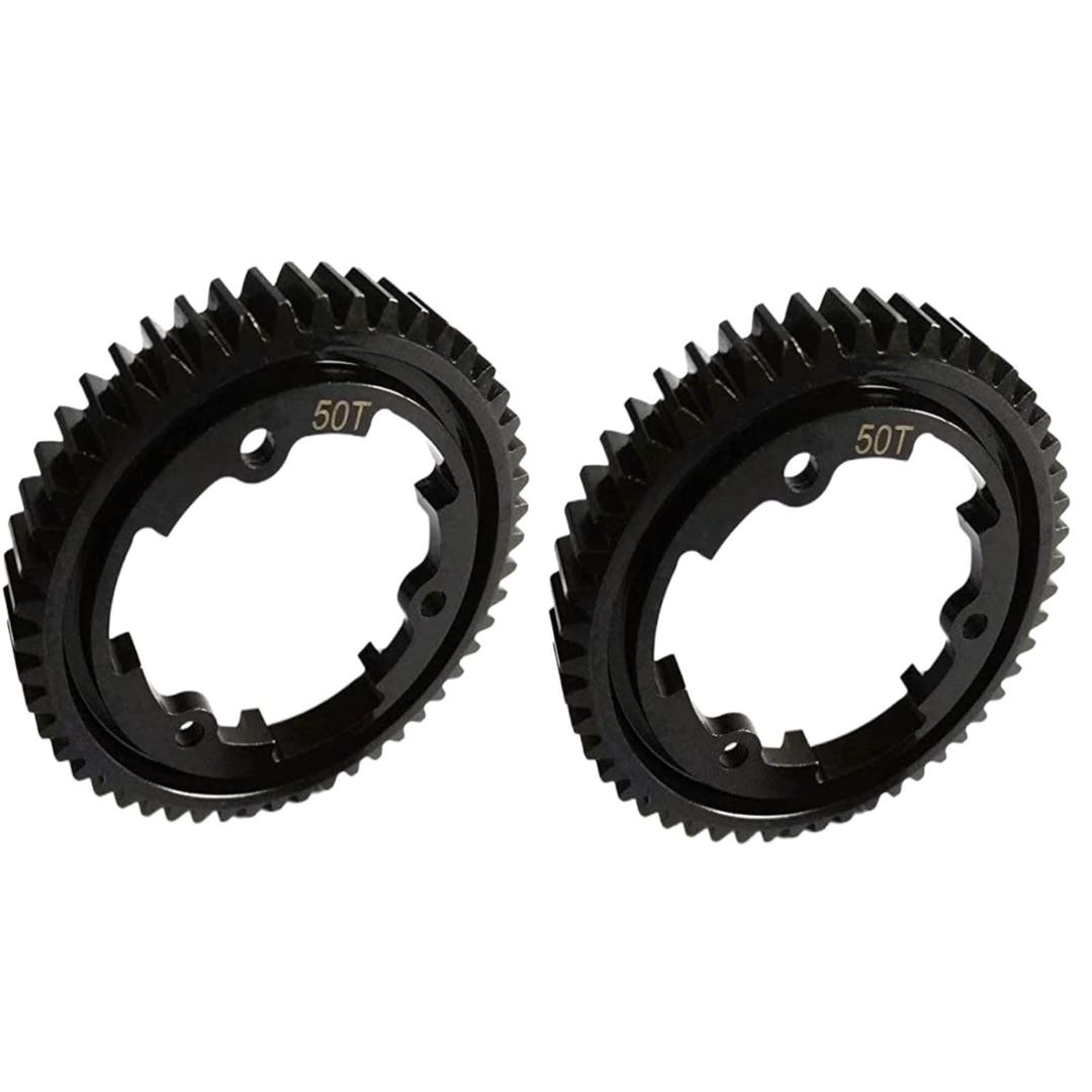 2pcs Harden Steel 50T Main Spur Gear 1 Mod M1 for 1/5 Traxxas X-Maxx 1/7 Traxxas XO-1 1/10 Traxxas New E-Revo 2.0 MAXX 6448 Upgrade Parts Black
