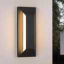 LamQee 15 Inch Modern Outdoor Wall Light Exterior Lighting Fixtures, Black Outdoor Light Fixture Wall Mount for House, LED Outdoor Wall Sconce Lighting Outside Lights for Porch Patio Front Door Garage