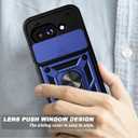 for Google Pixel 9A Case Sliding Camera Cover and Multi Angle Stand,Blue