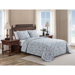 Tommy Bahama Home Quilt Set Reversible Cotton Bedding with Matching Shams, All Season Home Decor, Queen, Cape Verde Smoke Grey/Blue Tommy Bahama Home Quilt Set Reversible Cotton Bedding with Matching Shams, All Season Home Decor, Queen, Cape Verde Smoke Grey/Blue