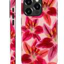Compatible with iPhone 15 Pro Max Case,Dual-Layer Protection,Hard Shell with Silicone Interior,Slim Scratch Resistant Shockproof for Woman Men-Cute Colourful Flowers Lily