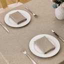 Veblandy Rectangle Tablecloth Linen Textured Waterproof & Stain Resistant Table Cloth Wrinkle Free Decorative Fabric Farmhouse Table Cover for Dining/Party/Buffet/Wedding, 60 x 84 Inch, Mocha