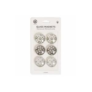U Brands Glass Round Magnets - Moroccan Monochrome U Brands Glass Round Magnets - Moroccan Monochrome