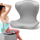 Back Cushion for Lower Pain Relief, Lumbar Support for Office Chair Back Support for Computer Chairs, Gaming,Home - Working, Improve Posture, Floor Seat,Meditation Chair. (Gray)