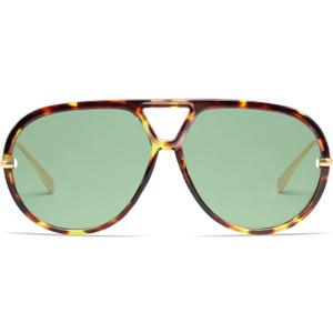 VANLINKER Oversized Trendy Polarized Aviator Sunglasses for Women Men Retro Round Sunglasses Vintage Shield Shades VL9798 (C4-tortoise/Green)