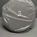 Heavyoff Outdoor Chair Cushions for Patio Furniture, Waterproof Round Patio Seat Cushions with Adjustable Straps for Garden Burgundy Sofa, Set of 2, Light Grey, 18x18x2 Inch