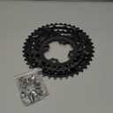 BUCKLOS 64/104 BCD Bike Chainring Set with Pin, Steel CNC Alloy Double/Triple MTB Chainring 22T 24T 26T 32T 38T 42T 44T 4 Bolts Mountain Bicycle Chainrings 8 9 10 Speed Compatible