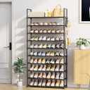 Kitsure Shoe Rack for Closet - 10-Tier Shoe Organizer with Hook Rack, Large-Capacity & Space-Saving Shoe Shelf for Entryway, Bedroom, Living Room,32.2" x 11.8" x 68.5", Black