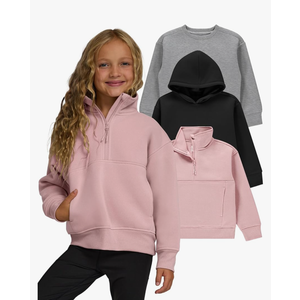 PURE CHAMP Girls Sweatshirt 3 Pack Hoodies for Teen Girls Crewneck Sweatshirt Quarter Zip hoodies Fleece Sizes 10/12 Clothing L