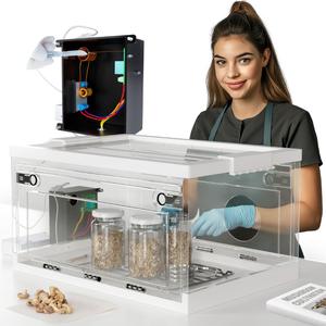 Advanced Still Air Box with Induction Scalpel Sterilizer for Agar Work, LC Prep, and Mycology  Collapsible SAB for Growing Mushrooms, Fungi, and Mycelium  Includes LED Light and Wire Rack