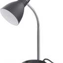 LEPOWER Metal Desk Lamp, Eye-Caring Table Lamp, Study Lamps with Flexible Goose Neck for Bedroom, Home Office (Matte Black)