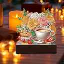 Diamond Art Painting Kit Candle Holders, Afternoon Tea Special Shape Decorative Tabletop Countertop Candle Holders, Wedding, Birthday, Gathering, Holiday Party Decorations