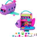 Polly Pocket Dolls and Playset, Kitty Airways Airplane, Travel Toy with 2 Micro Dolls and Pet, Spinning Stage and Accessories