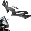Motorcycle Front Fairing Winglet Aerodynamic Spoiler Beak Nose Cone Extension Fixed Wing Kit Compatible with Yamaha YZF R3 R25 2019-2025 (Matte Black)