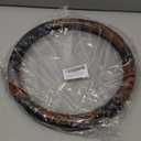 D-CC Four Seasons Wood Grain Steering Wheel Cover 15 Inch Universal Classic Style Anti-Slip Durable Car Wheel Protector Interior Accessories (Coffee)