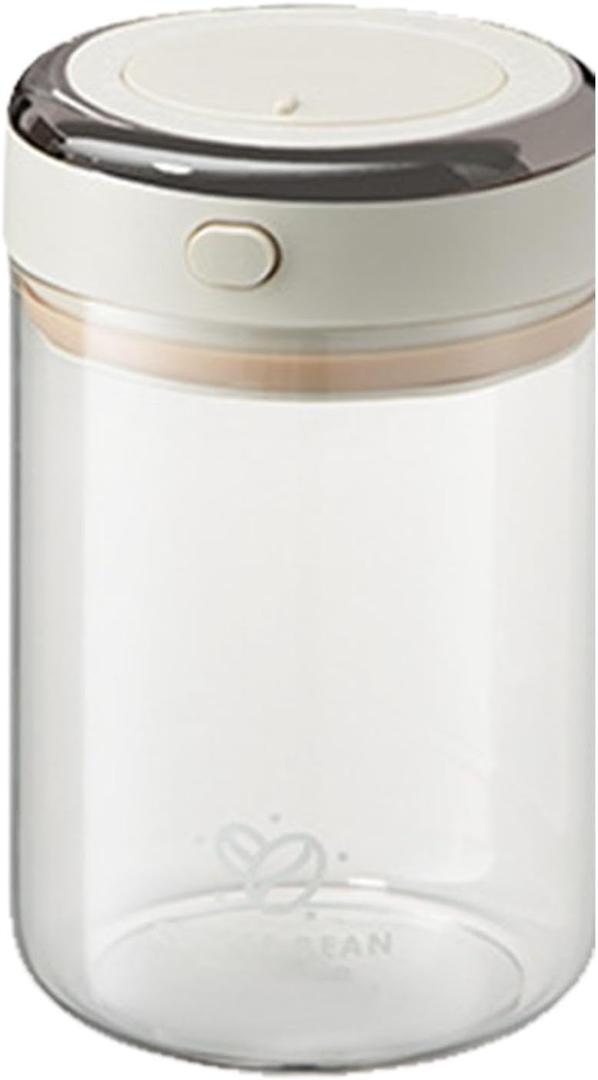 Coffee Bean Storage - 500/1100/1700ml Glass Food Storage Container with Airtight Lid | Leak-Proof Vacuum Coffee Canister | Coffee Storage Container for Beans, Tea, Flour