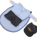 DAUERHAFT Funny Costumes Pet Suit, Cute and Adorable Pet Mail Carrier Costume Hoodie Coat for Birthdays Role Playing for Christmas Halloween(L)