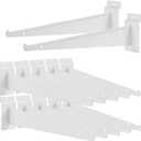 12Pcs Heavy Duty Slatwall Knife Shelf Bracket, 12 inch Metal Shelf Bracket for Slat Wall, White Slatwall Accessories With Lip, Gridwall Brackets Hooks for Slatwall Panels Shelf Display Home Commercial