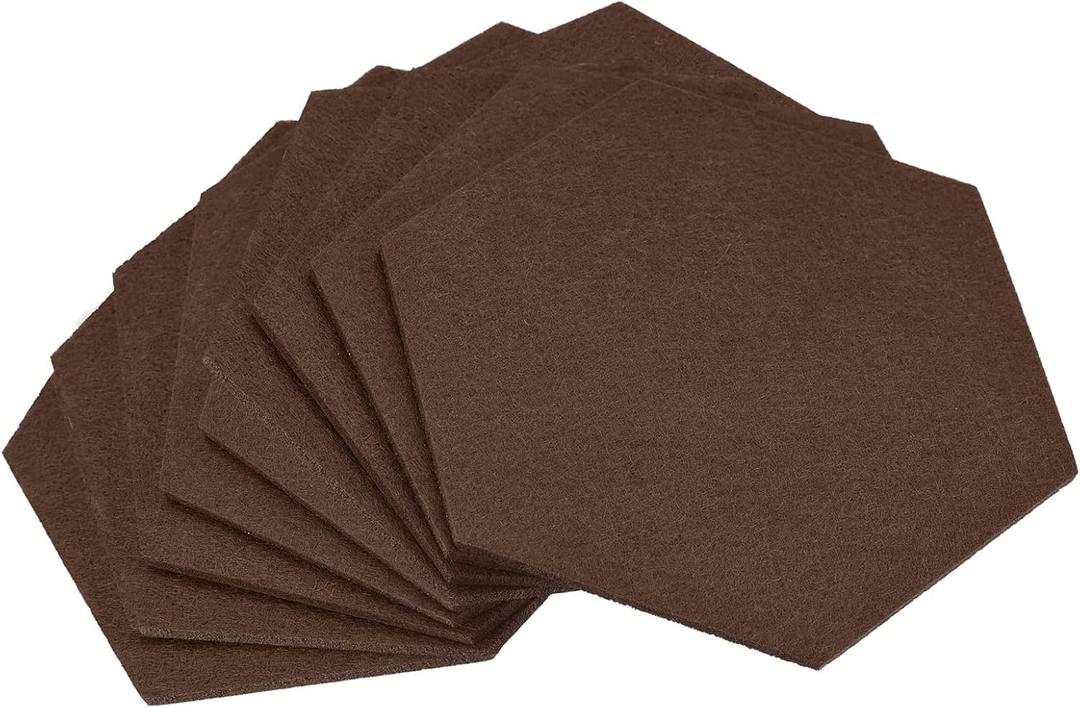 uxcell Felt Coasters, 9pcs Hexagonal Absorbent Pad Coaster for Drink Cup Pot Bowl Vase, Coffee