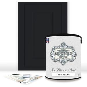 ALL-IN-ONE Paint by Heirloom Traditions, Iron Gate (Black), Gallon - Durable cabinet and furniture paint. Built in primer and top coat, no sanding needed. Includes our 30 featured color card. (128 Fl Oz (Pack of 1))