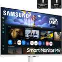 Samsung 32-Inch M5 (M50F) Series FHD Smart Monitor with Streaming TV, Speakers, HDR10, Gaming Hub, Multiple Ports, Workout Tracker, Vision Accessibility Tools, White, LS32FM503ENXZA