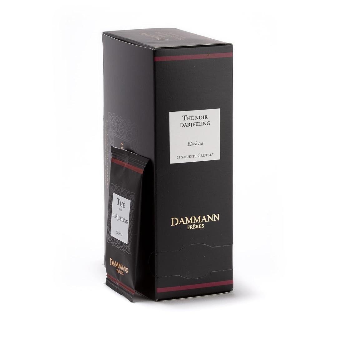 Dammann Freres Satchets, Darjeeling Tea Bags, Premium French Gourmet Black Tea, Individually Wrapped, 24 Count (Single Pack) (EXP 11/30/28)