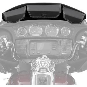 KEMIMOTO Windshield Bag Batwing Fairing Pouch Compatible with 2014-2024 2025 Touring Street Glide Road Glide FLHX FLH Pouch Pocket with White Stitching