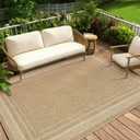 9x12 Large Area Rug for Living Room Modern Solid Easy Jute Indoor Outdoor Rugs Non Slip Neutral Patio Easy Jute Outdoor Rugs Washable Carpet for Porch Kitchen Bedroom Living Room Backyard, Natural