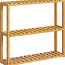 SONGMICS Bamboo Bathroom Shelf, 3-Tier Adjustable Plants Rack, Wall-Mounted or Stand, in the Living Room, Balcony, Kitchen, 5.9 x 23.6 x 21.3 Inches, Natural UBCB13Y