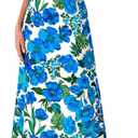 PRETTYGARDEN Wedding Guest Dresses for Women 2026 Spring Summer Short Sleeve Ruffle V Neck Floral Flowy Beach Maxi Long Dress(Floral Blue, X-Large)