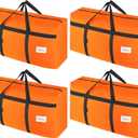 4 Pack Moving Bags Heavy Duty Extra Large 90L, College Packing Bags for Moving Clothes, Moving Supplies & Boxes with Zippers and Handles, Storage Bags Moving Totes Camping Essentials (Orange)