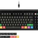 OHY XVX Wired 75% Retro Gaming Keyboard with 2 HUB Ports, M87 Pro Mechanical Keyboard with Customizable Switches, Compact Gamer RGB- Classic Black