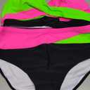 Tempt Me Plus Size Two Piece Swimsuit - Women High Waisted Bikini Set Tummy Control Bathing Suits (Green Pink Black, 14 Plus)