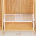 Expandable Closet Cabinet Shelf Adjustable Wardrobe Clothes Storage Rack Stackable Counter Organizer for Bathroom Kitchen Pantry, White, (20.47''-33.86'') X 13.78'' X 8.66''