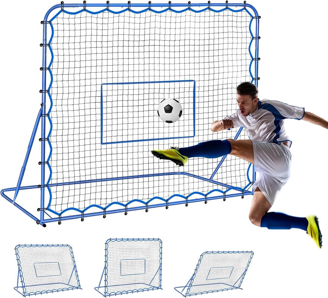 Soccer Rebounder Net, Quick-Switch Angle Soccer Training for Control, Passing Practice, Easy Setup Soccer Goal Rebounder Gifts Aids & Equipment for Kids,Teens & Adults (6FTx5FT)