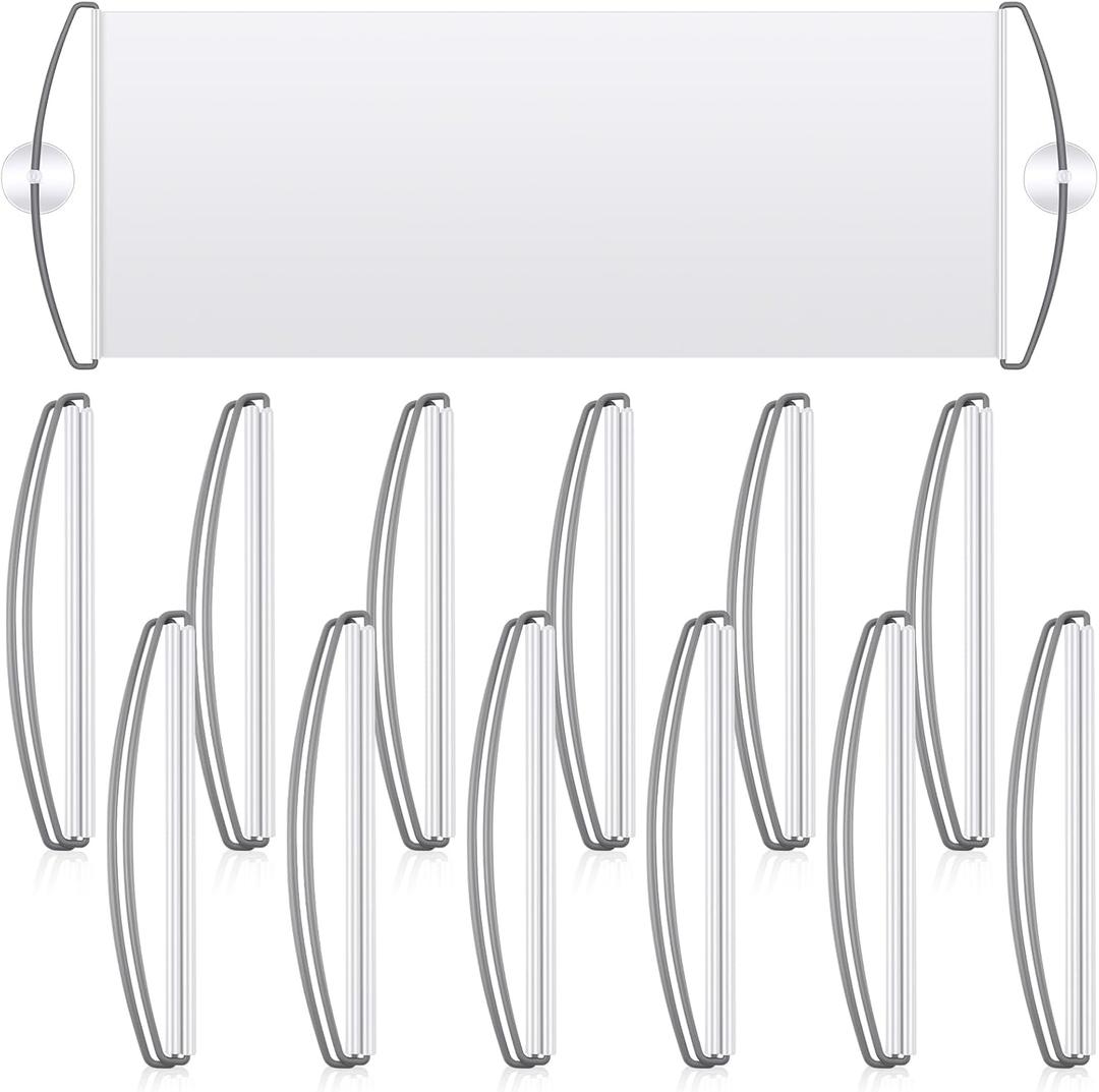 12 Pcs DIY Blank Vinyl Banner Kit, Handheld Retractable Banner White Roll up Banners Dry Erase Custom PVC Plain Banner for Birthday Party, Protests, Sports, Concert, Cheer Congratulations, Team Spirit