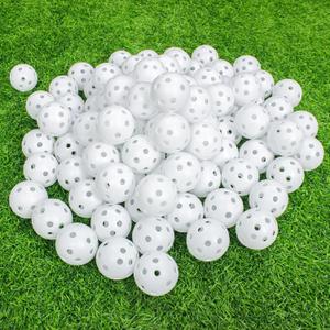 100 Pack Practice Golf Balls Airflow Hollow Plastic Golf Balls Practice Trainingor Driving Range, Swing Practice, Home Pool Balls