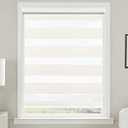 Allbright Cordless Free Stop Zebra Window Blinds 34" W×64" H, Dual Layer Roller Shade Room Darkening Sheer Shades, Light Filtering Window Shades, Easy to Install Beige