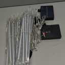 Flacchi Solar Meteor Shower Icicle Lights - 20 Tubes 480 LED Cascading Raindrop Lights, Outdoor Waterproof Christmas Decorations for Holiday Party (Cool White, Solar 20 Tubes)