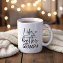 2 x Grampy Grandpa Coffee Mugs, Grandpa Gifts for Father's Day from Grandkids, Grandfather Tea Cup Gifts for Birthday, Life Is Just Better With Grampy Ceramic Coffee Tea Mug 11oz
