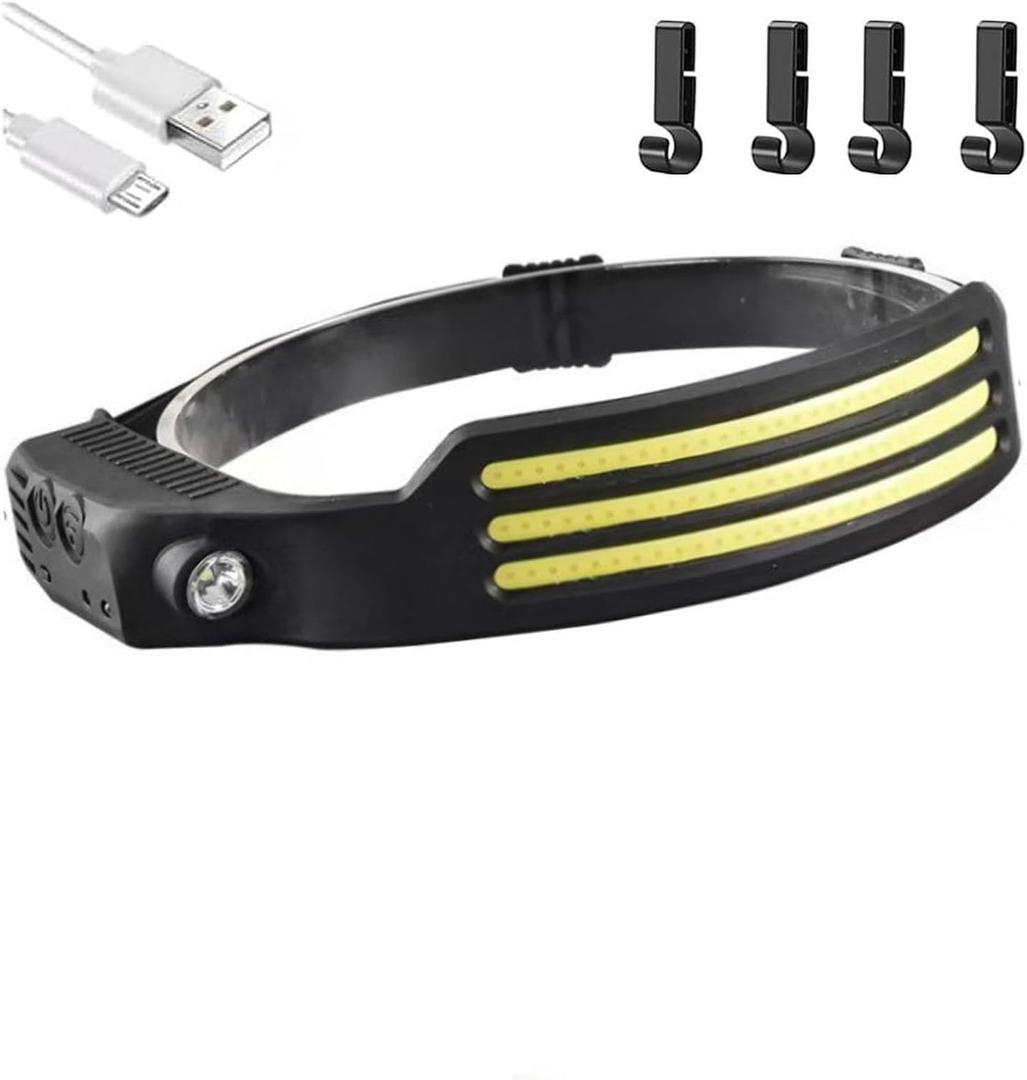 Wave pro 230 Ultra-Light Motion-Sensing Headlamp, Wave pro Rechargeable 230 LED Headlamp, Waterproof Lightweight Headlight for Outdoor (Three White Light)