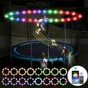 SUVEUS Trampoline Lights, Waterproof LED Lights for 16Ft 15Ft 14Ft 12Ft 10Ft Trampoline, 16 Colors Change with Remote and App Control, Sync up to Music, Super Bright for Kids to Play at Night