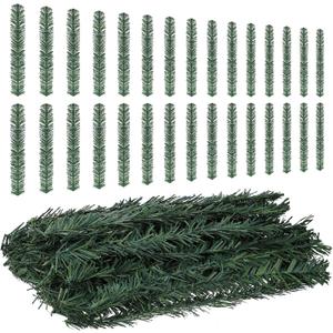 48 Pieces Christmas Garland Ties Artificial Pine Needles Santa's Factory Garland 12 x 1.6 Inch Faux Pine Stems Twist Ties Greenery Stems Decorative Tree Branches Wreath Xmas Holiday Party Supply
