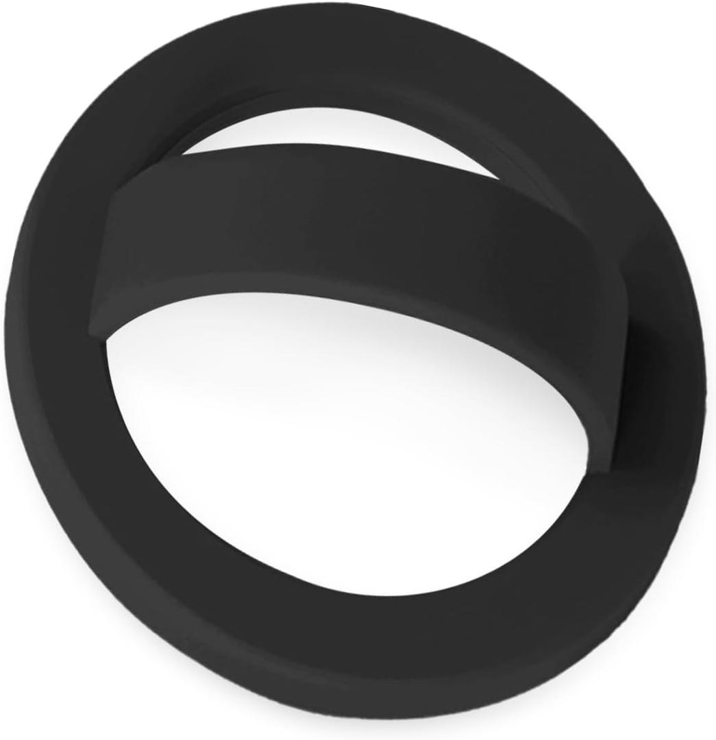 Magnetic Silicone Ring Grip Phone Holder, Loop Grip Phone Holder,Magnetic Phone Loop,Magsafe Phone Grip,Compatible with Magsafe for iPhone 16/15/14/13/12 Series (Black) (Black)
